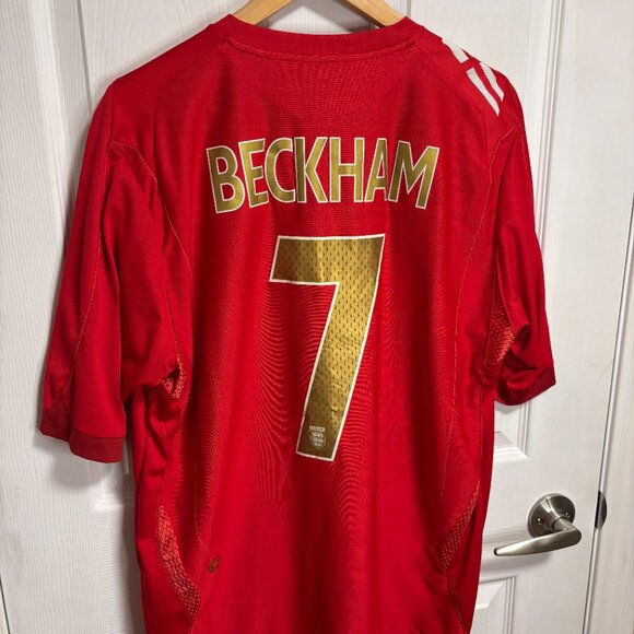 Umbro 2006/2008 England Away Soccer Jersey BECKHAM #7 XL - Picture 2 of 2